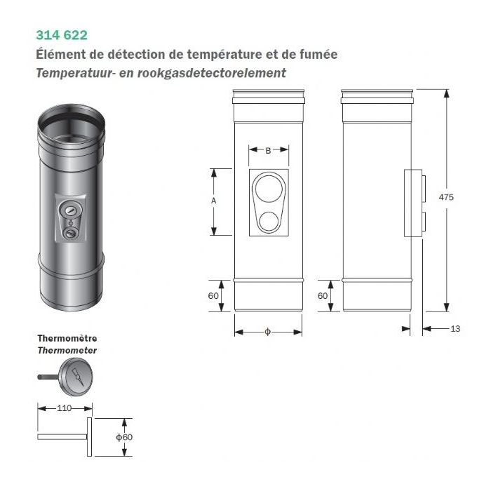 Burgerhout Spg T°-en Rokendetector D.200