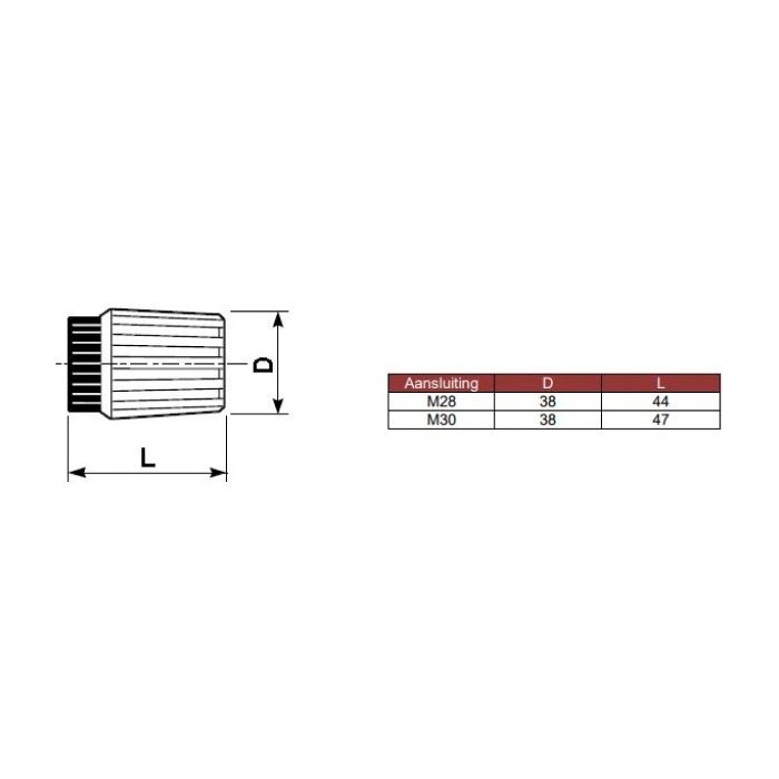 Comap handbediende radiatorknop M30 x 1,5