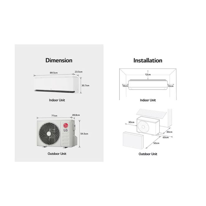 LG Dualcool Premium split unit airco 3,5kW