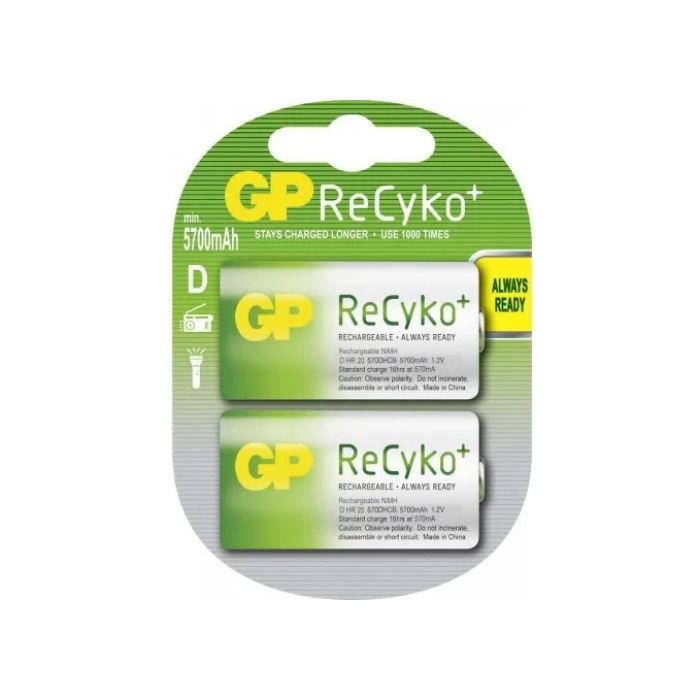 GP - ReCyko+ oplaadbare D batterijen 5700mAh - 2 stuks