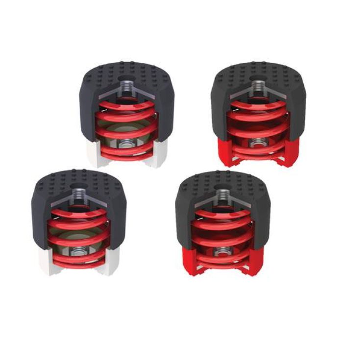 Soleco trillingsdemperset rood 70-120kg M8  (2x Wit + 2x Rood)